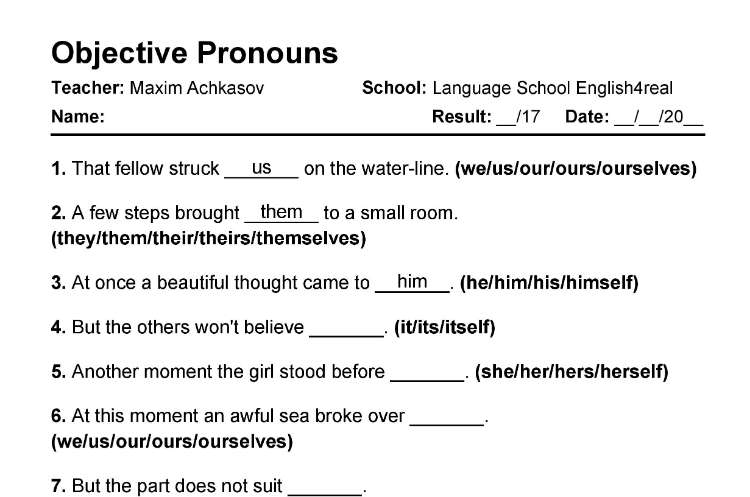 Pengertian Objective Pronoun